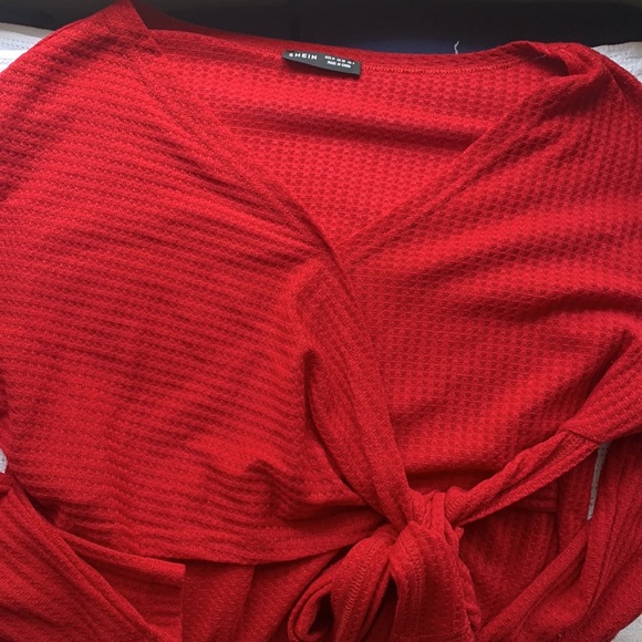 She In Size M Red Wrap Dress - Picture 4 of 5